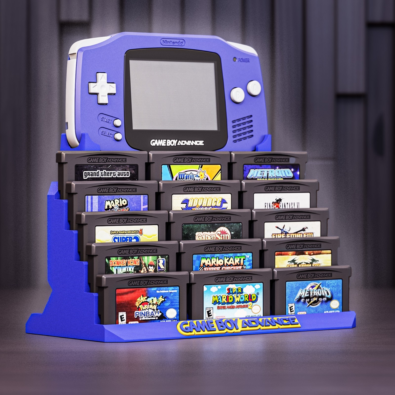 GameBoy Advance Console and Game Display Stand, GBA Cartridge Holder Game Boy