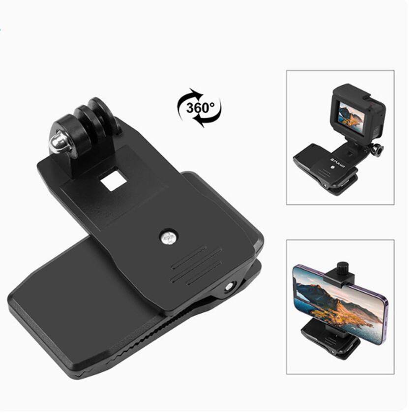 360 Degree Rotating Backpack Clip Bag Clip Phone Clip Hat Clip For DJI Yi Camera