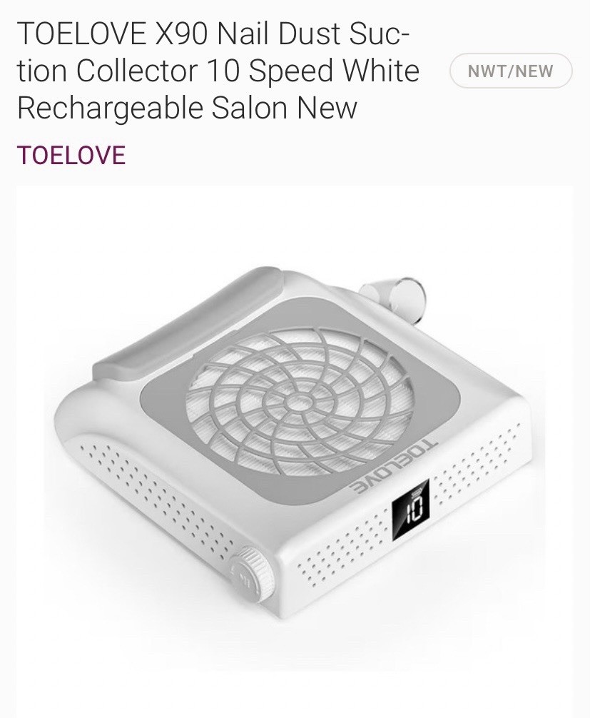 ToeLove Rechargeable Nail Dust Collector 10 Speed Brushless Brand New Sealed!