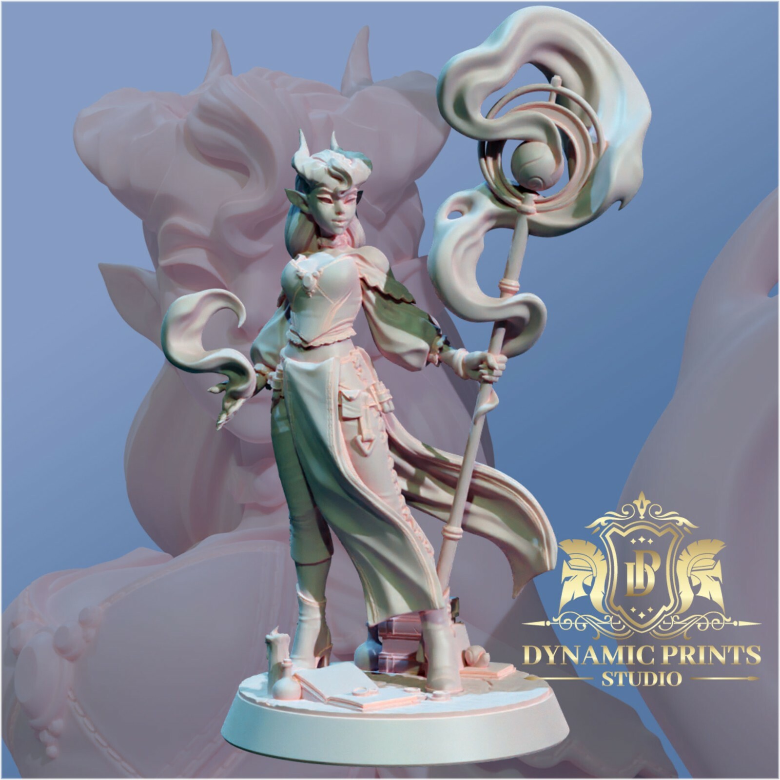Leeloo - Tiefling Sorcerer Wizard - Dynamic Prints Exclusive 35mm Miniature D&D