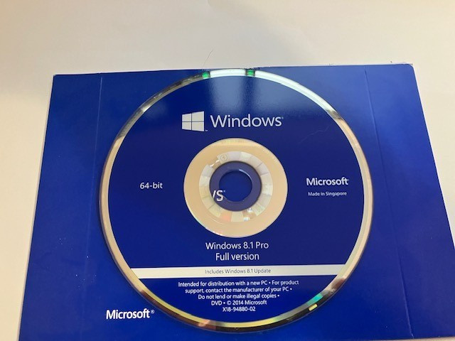 Genuine Windows 8.1 Professional 64-Bit DVD System Recovery Media Software