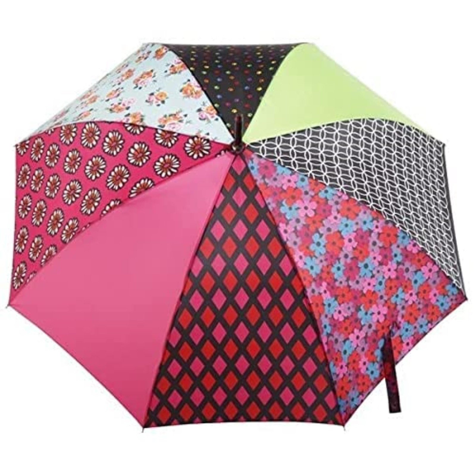 Auto Open Water Repellent Stick Umbrella with Classic Wood J Hook Handle