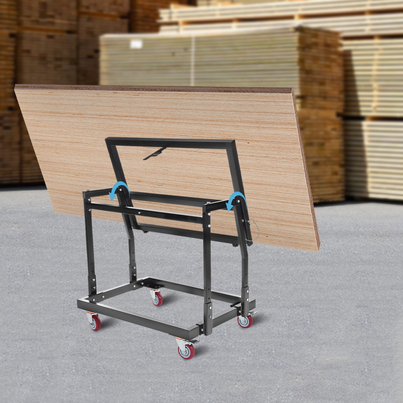 Heavy Duty Drywall Panel Cart, Panel Handler Cart, Tilting Panel Carts W/Casters