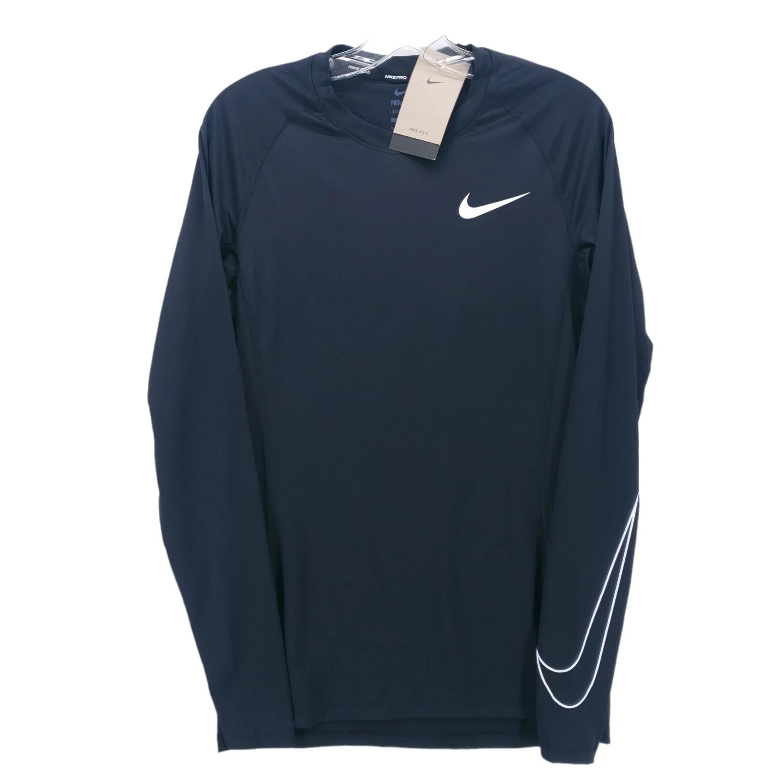 NWT Nike PRO Dri-FIT Black Tight Fit Long Sleeve Training Top DD1990-010 SMALL