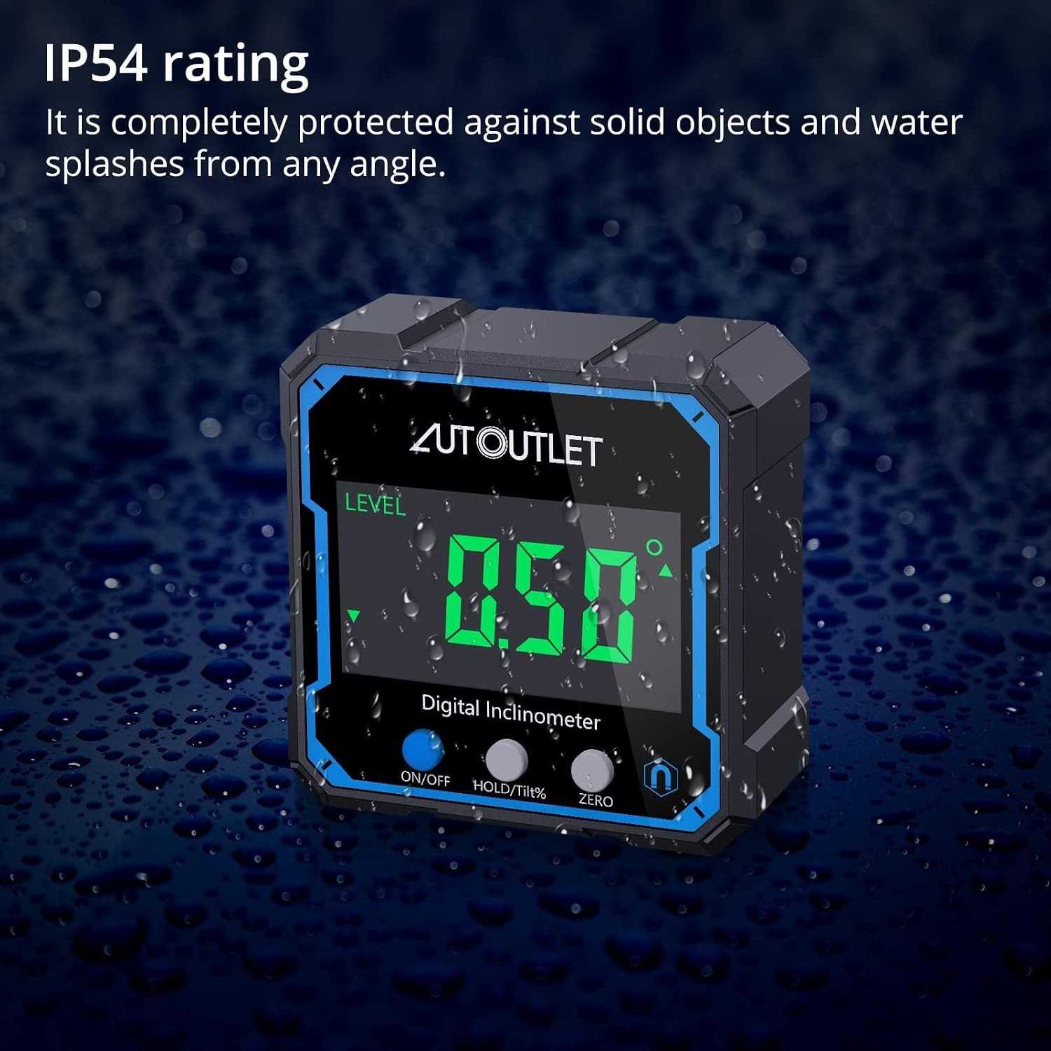 Backlit Digital Inclinometer IP54 Waterproof Angle Slope Meter Protractor