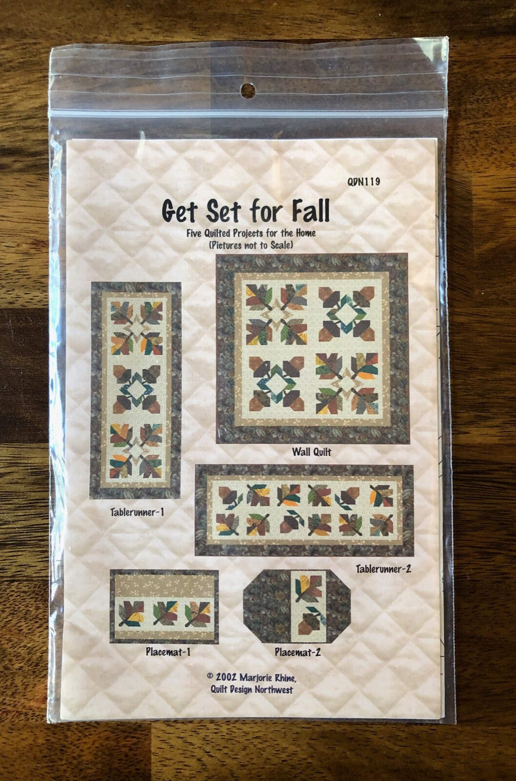 Get Set for Fall  Quilt Pattern Wall Quilt Placemat Tablerunner Marjorie Rhine