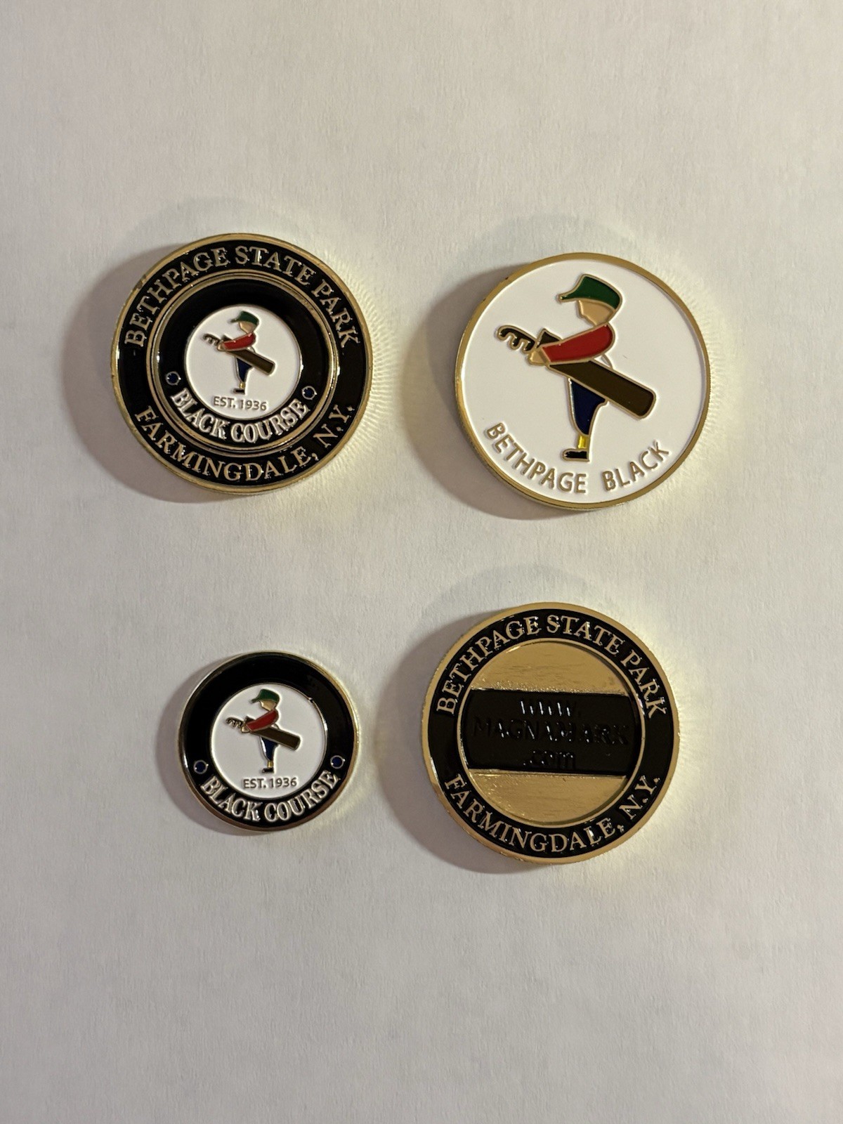 Bethpage Black Golf Course 2 PC Double-Sided Medallion Golf Marker - A Beauty!