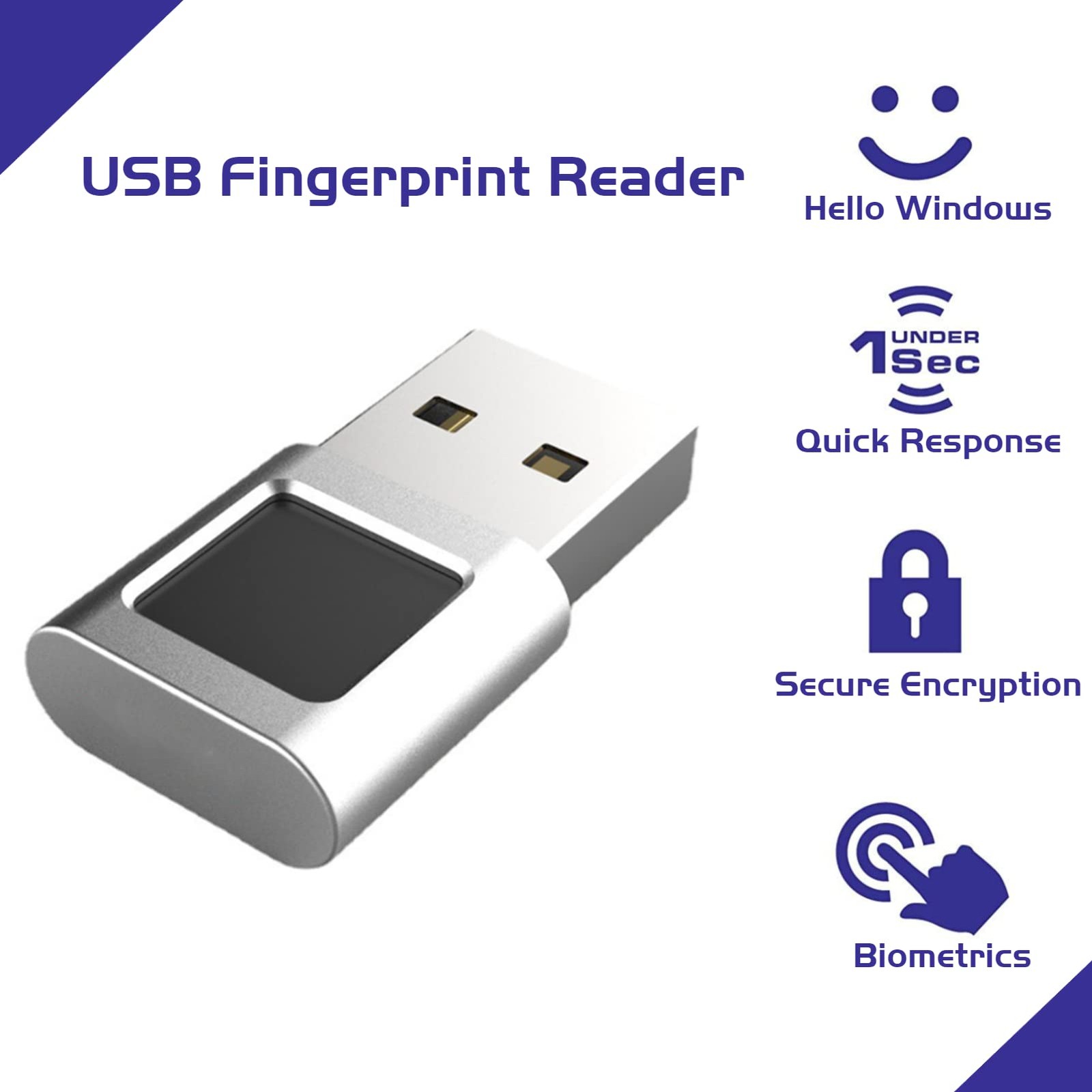 USB Fingerprint Reader Mini Fingerprint Scanner PC Dongle Windows Hello Fingerpr