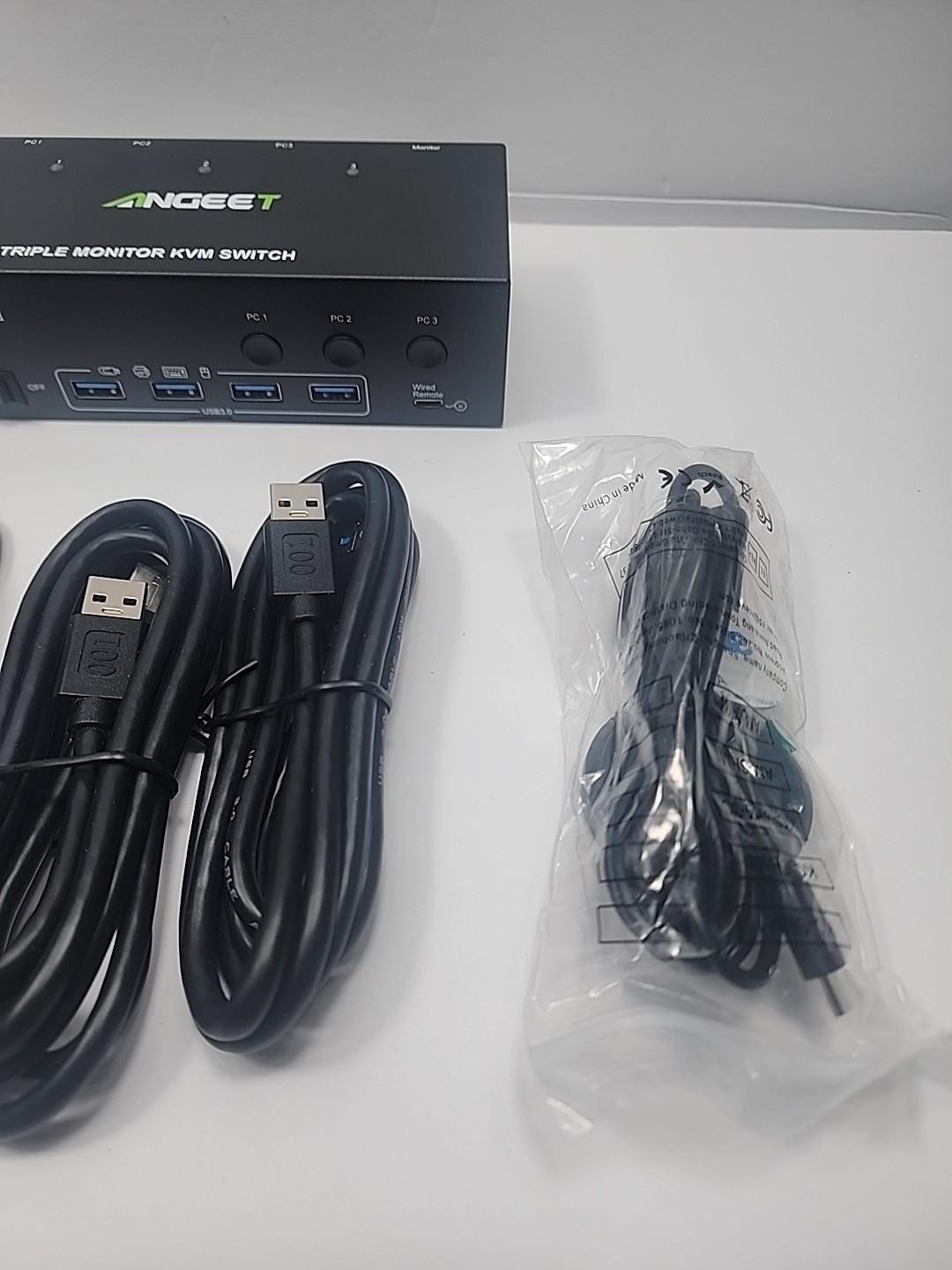 Angeet KVM Switch 3 Monitors