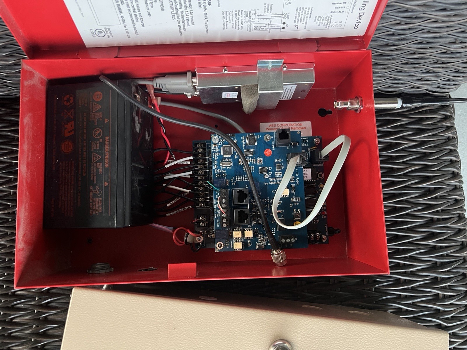 AES IntelliNet 7788F Subscriber Unit RF Signaling Device - Red Enclosure