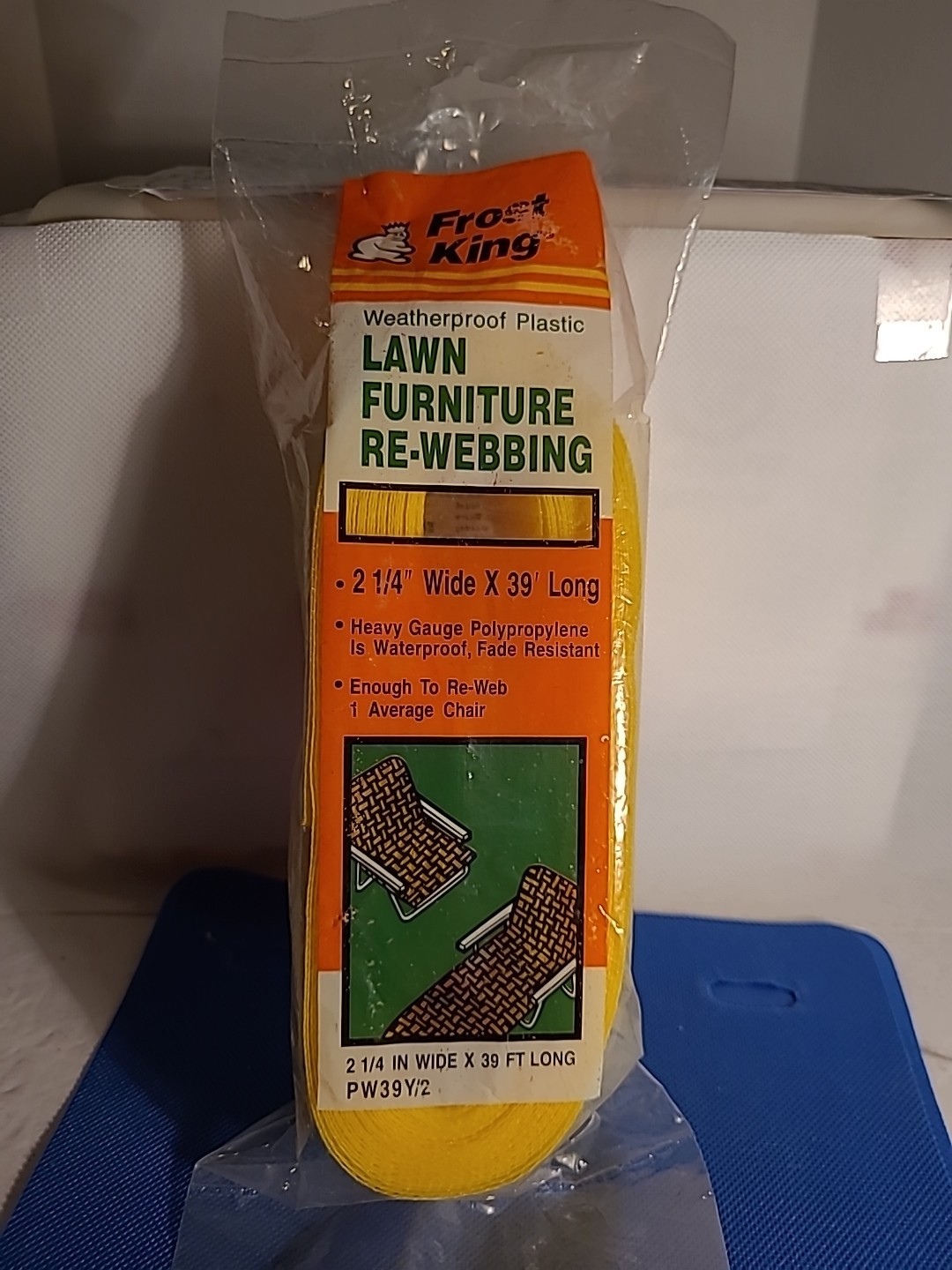 Frost King Weatherproof Plastic Lawn Furniture Re-webbing Yellow 2 1/4 x  39'