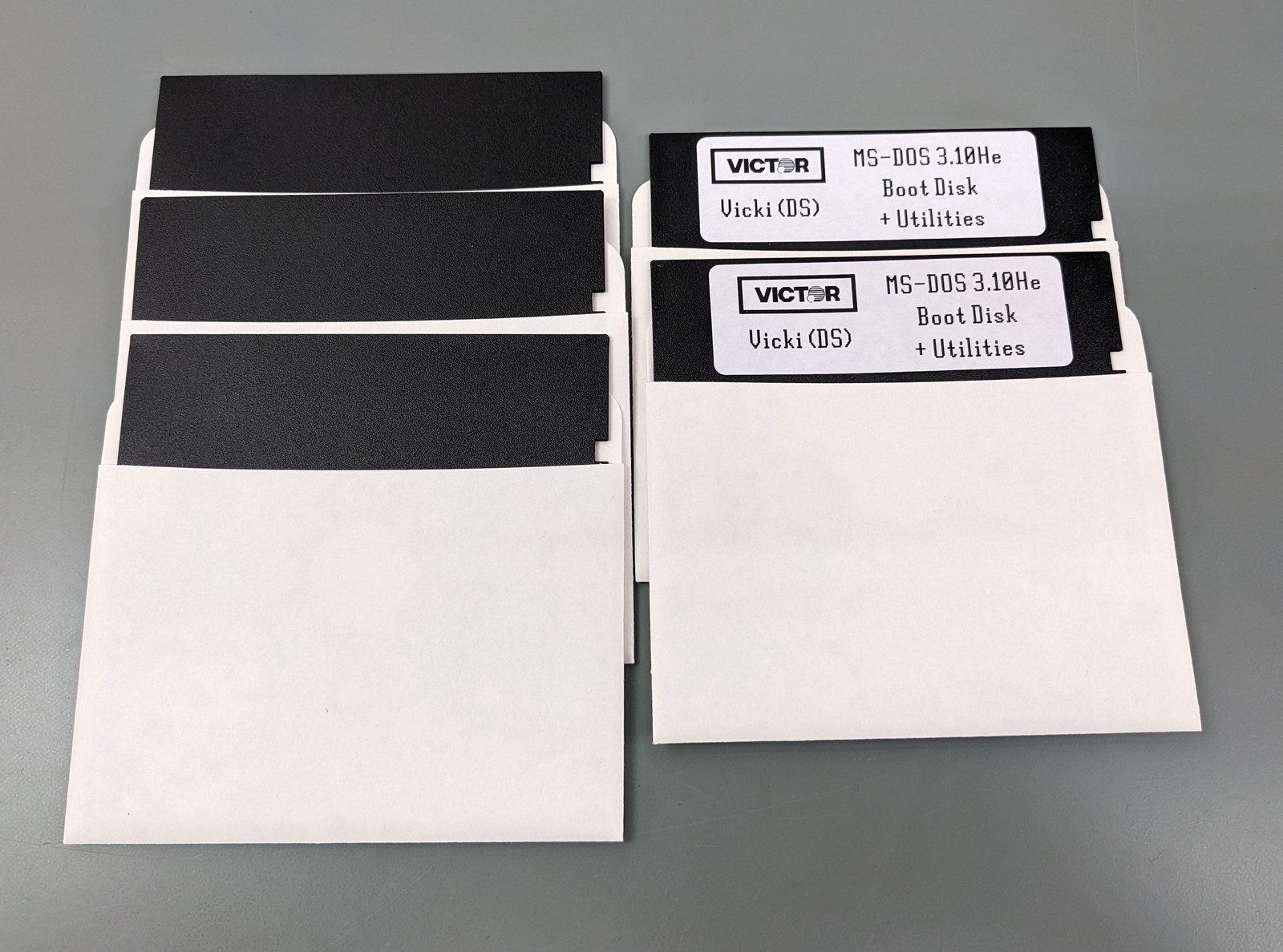 Victor Vicki Boot + Utilities Disks ~ DOS, Kermit File Transfer, etc DSDD Floppy