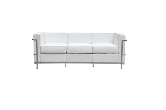 3 PC Modern Le Corbusier PU leather Sofa + 2 chairs set #3002 LC2 design