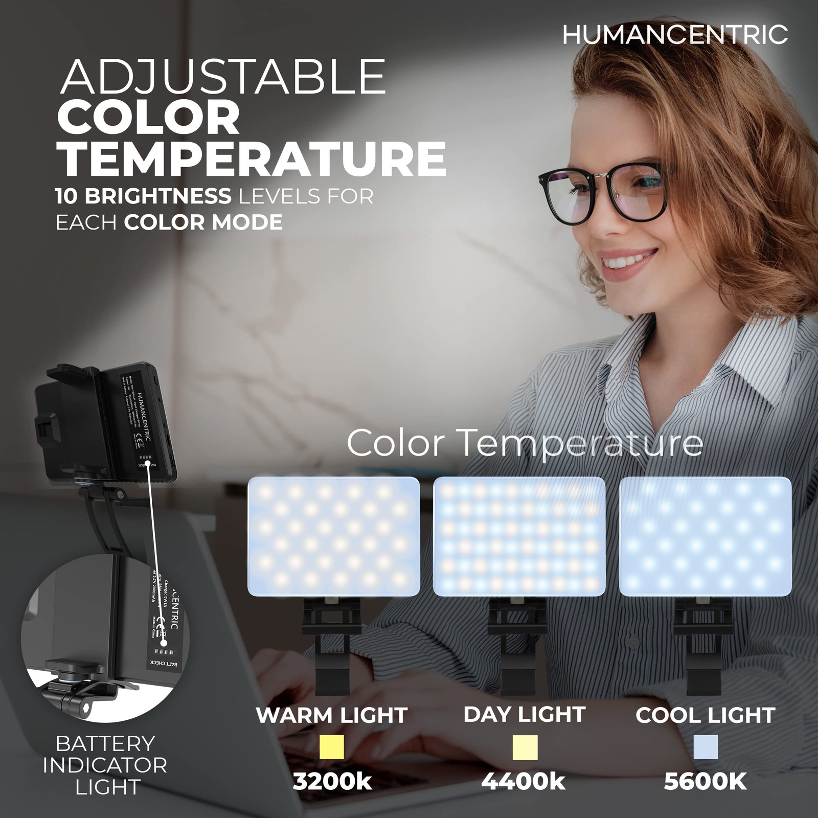 Video Conference Lighting Kit Camera Light For Zoom Meetings Streaming Video Fac
