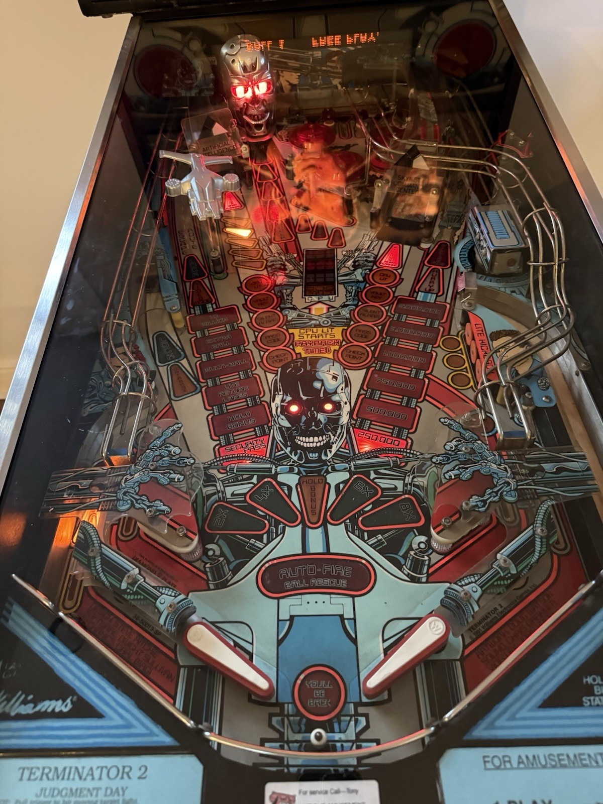 1991 Williams Terminator 2 Pinball Machine