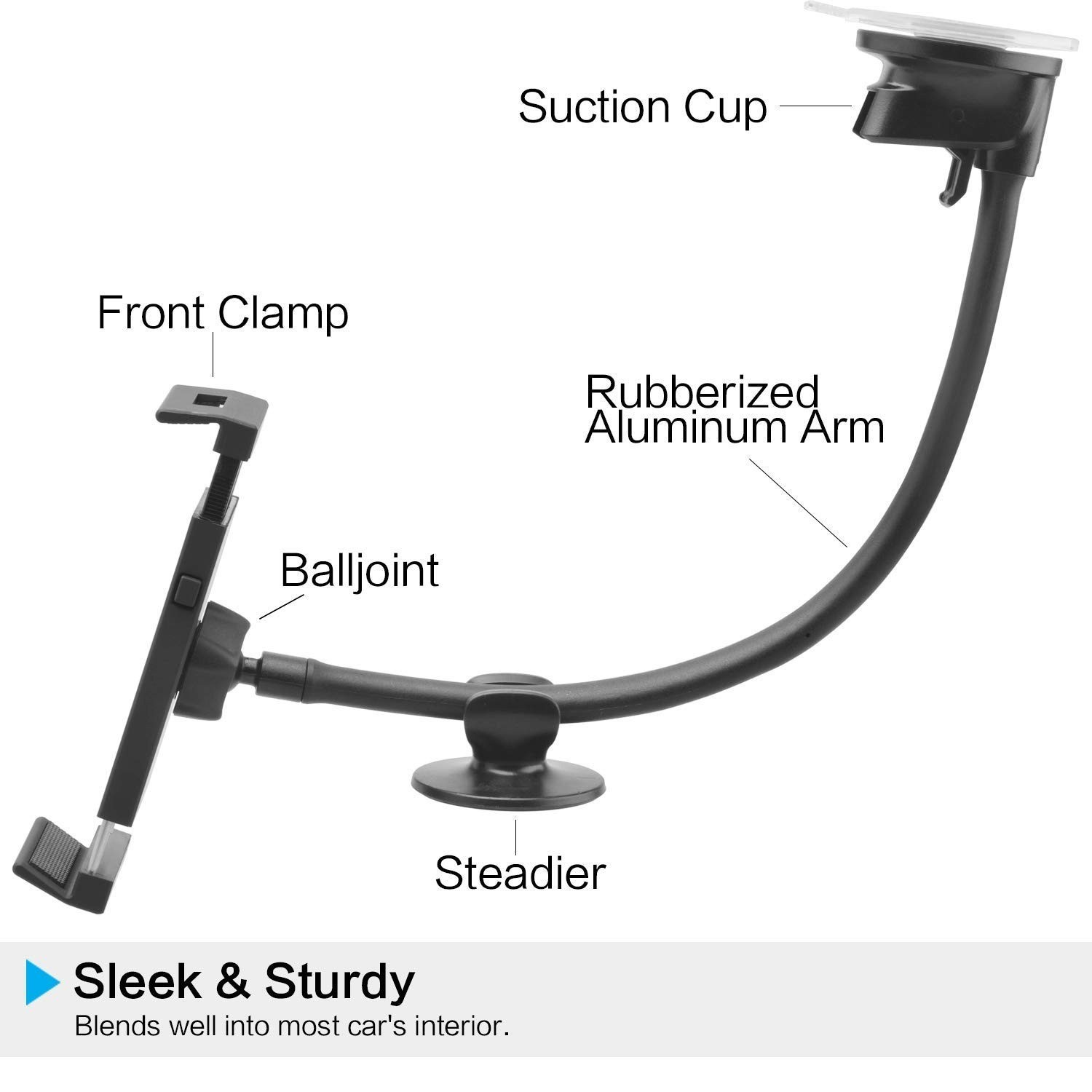 APPS2Car Tablet Car Mount Holder for iPad | Strong Suction Cup