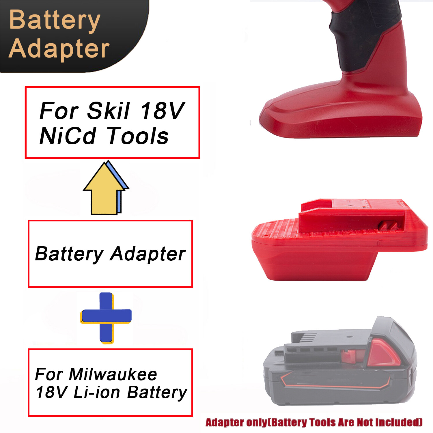 1x Adapter For Milwaukee 18V Battery Conevrt To For Skil 18V Ni-Cad Power Tools