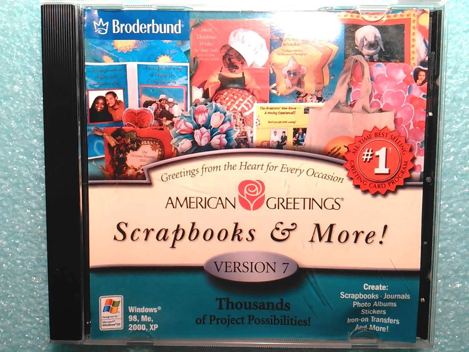 Broderbund American Greetings Scrapbooks & More Version 7 w/ License Year 2002