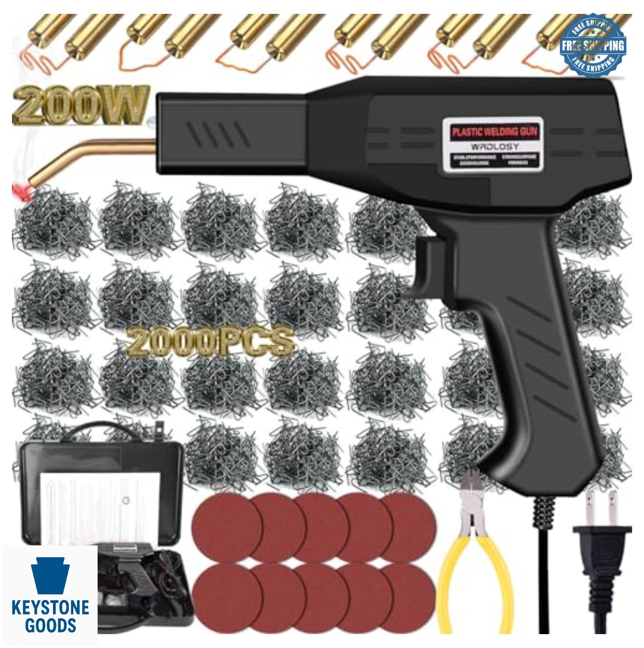 Plastic Welder 200W 2000PCS Staples Hot Stapler Kit Bumper Repair Auto Body