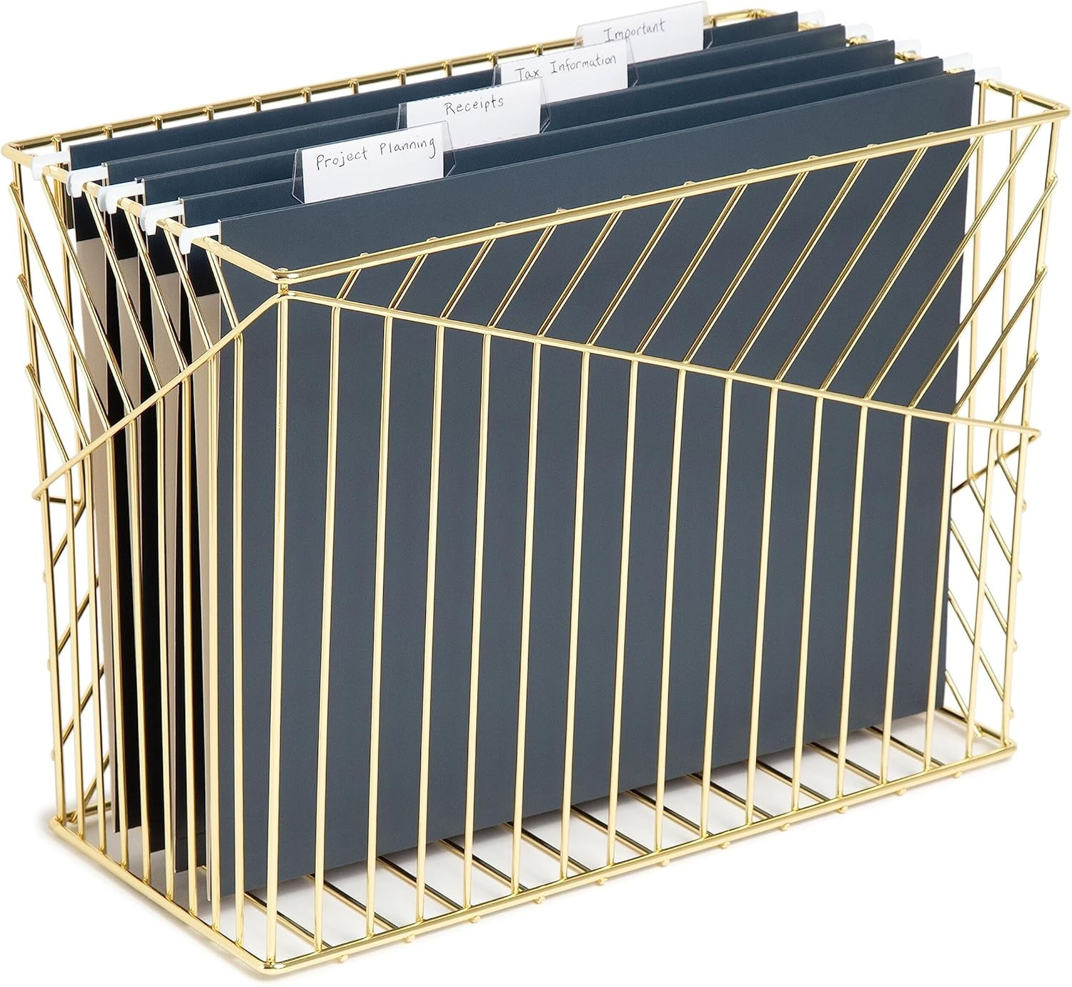 Metal Hanging File Organizer, Letter Size, Desktop Accessory, Vena Collection, G