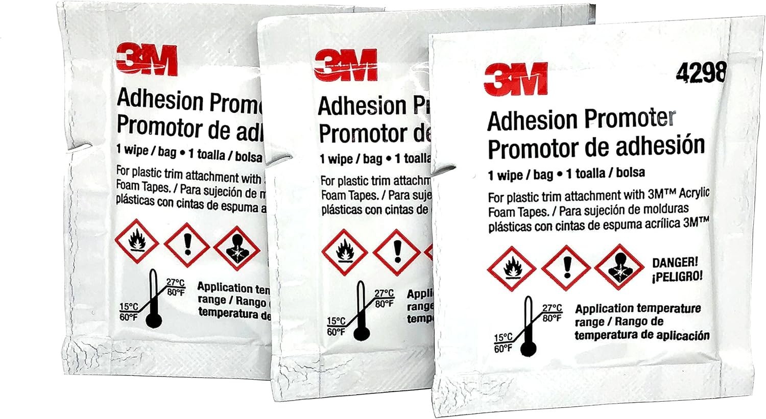 3M Scotch 4298 Adhesion Promoter, 2.5cc sponge applicator- 3 pack