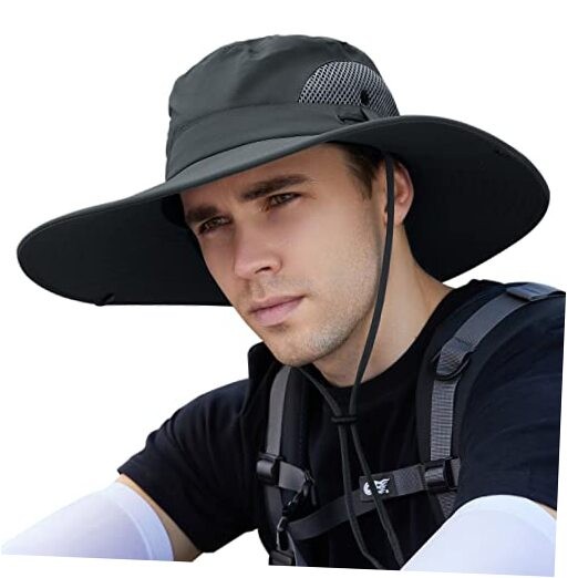【XXL Oversize &Wide Brim】 Sun Hats for Men【UPF 50+ & X-Large-XX-Large Dark Gray