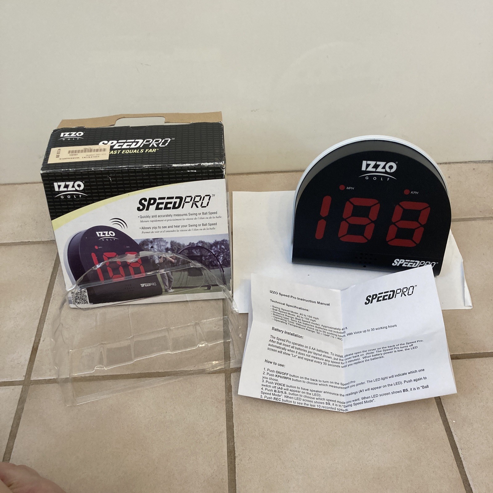 IZZO GOLF SPEEDPRO Radar Ball & Swing Speed Monitor Rarely Used $119.99 RARE