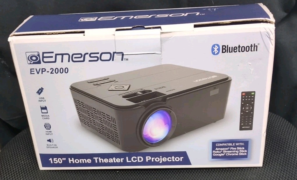 Emerson 150" Home Theater LCD Projector with Built In Speaker & Bluetooth