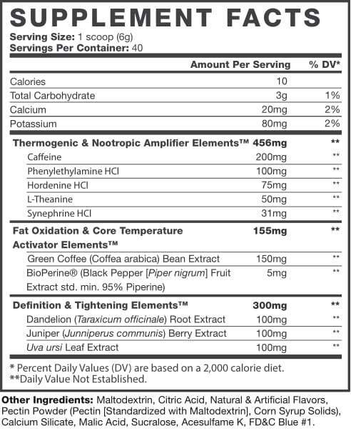 Muscle Elements 212 Pre Workout Fat Burner - COCONUT LIME, 40 Servings
