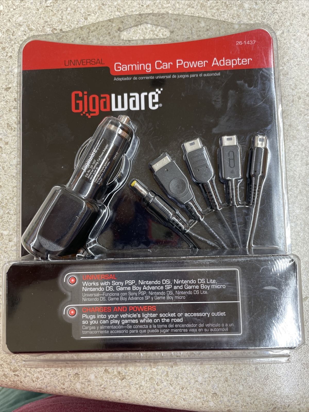 Gigaware Gaming Car Power Adapter Works with Sony PSP DS / DSLite Gameboy  More