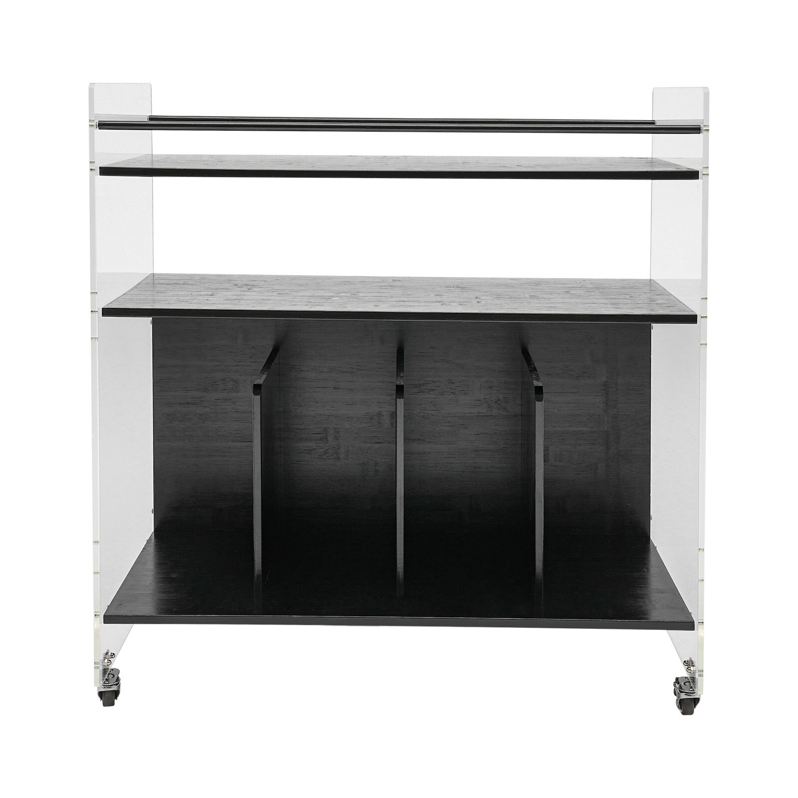Acrylic End Table,Rectangle Side Table, Bamboo Acrylic Modern End Table