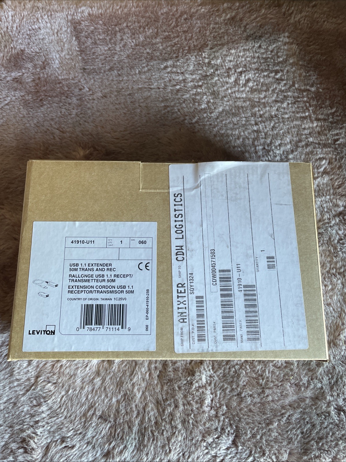 Leviton 41910-U11 Usb 1.Extender Transmitter and Receiver, 50 Meters