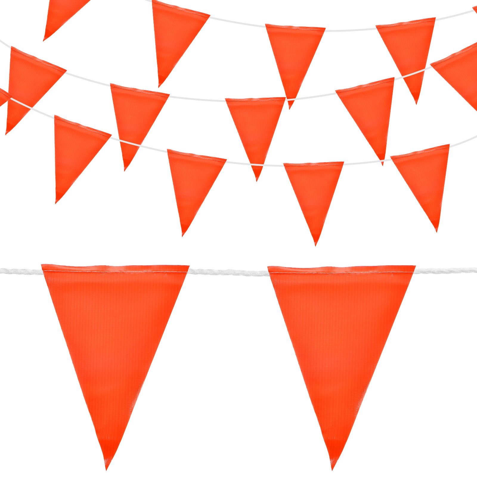98ft 45pcs Caution Pennant Banner Flags Perimeter Marking Flag, Orange