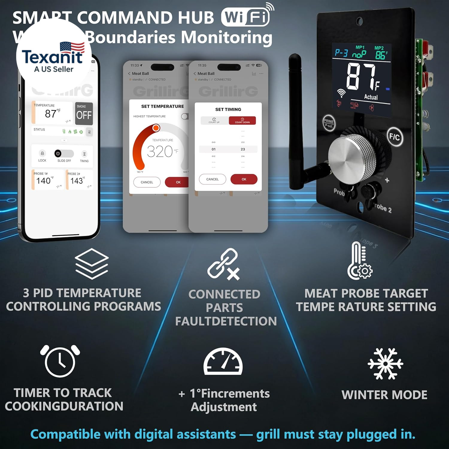 Smart Wifi Universal PID Temperature Control Board with APP Smart Control for Pi