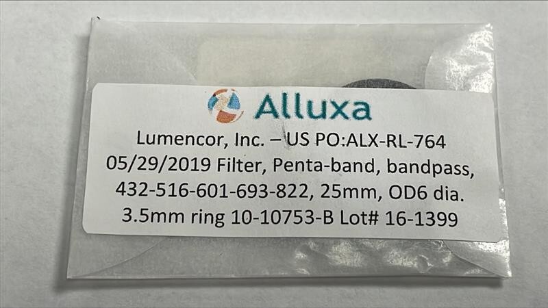 New ALLUXA 432-516-601-693-822 25mm BANDPASS Optical FILTER OD6