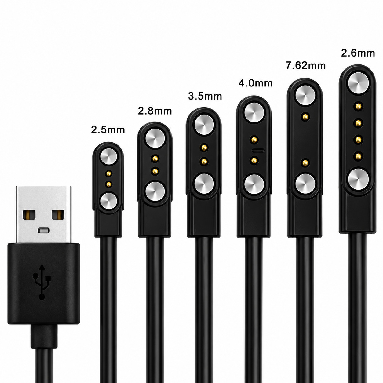Universal Magnetic USB Charging Cable 2 Pin Smart Watch Charger Cord