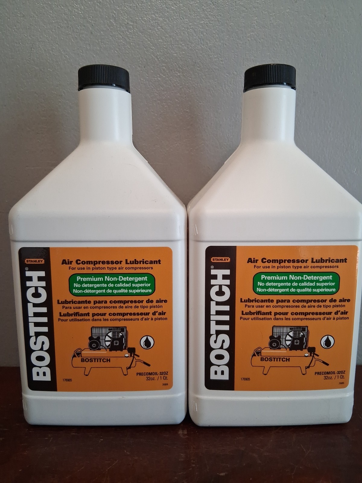 2 bottles - Air Compressor Lubricant  / Bostitch PRECOMOIL /32OZ Sealed New