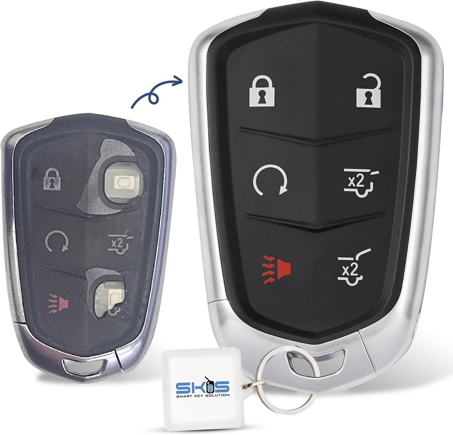 Key Fob Shell Case Replacement Fits for Cadillac Escalade ESV 2015 2016 2017 201