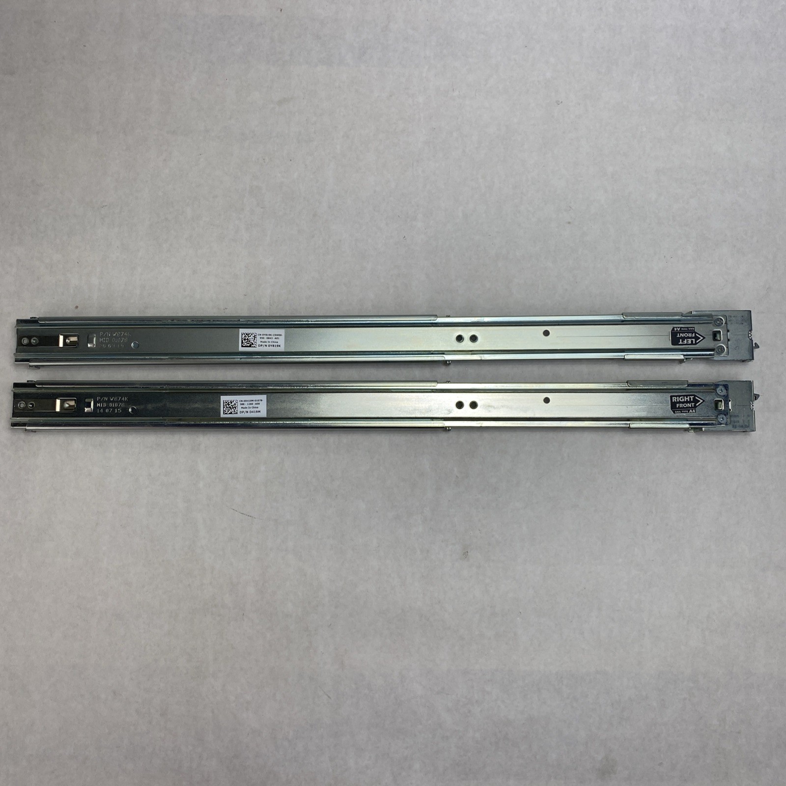 Dell PowerEdge 0D419M 0Y819K 1U Static ReadyRail Set