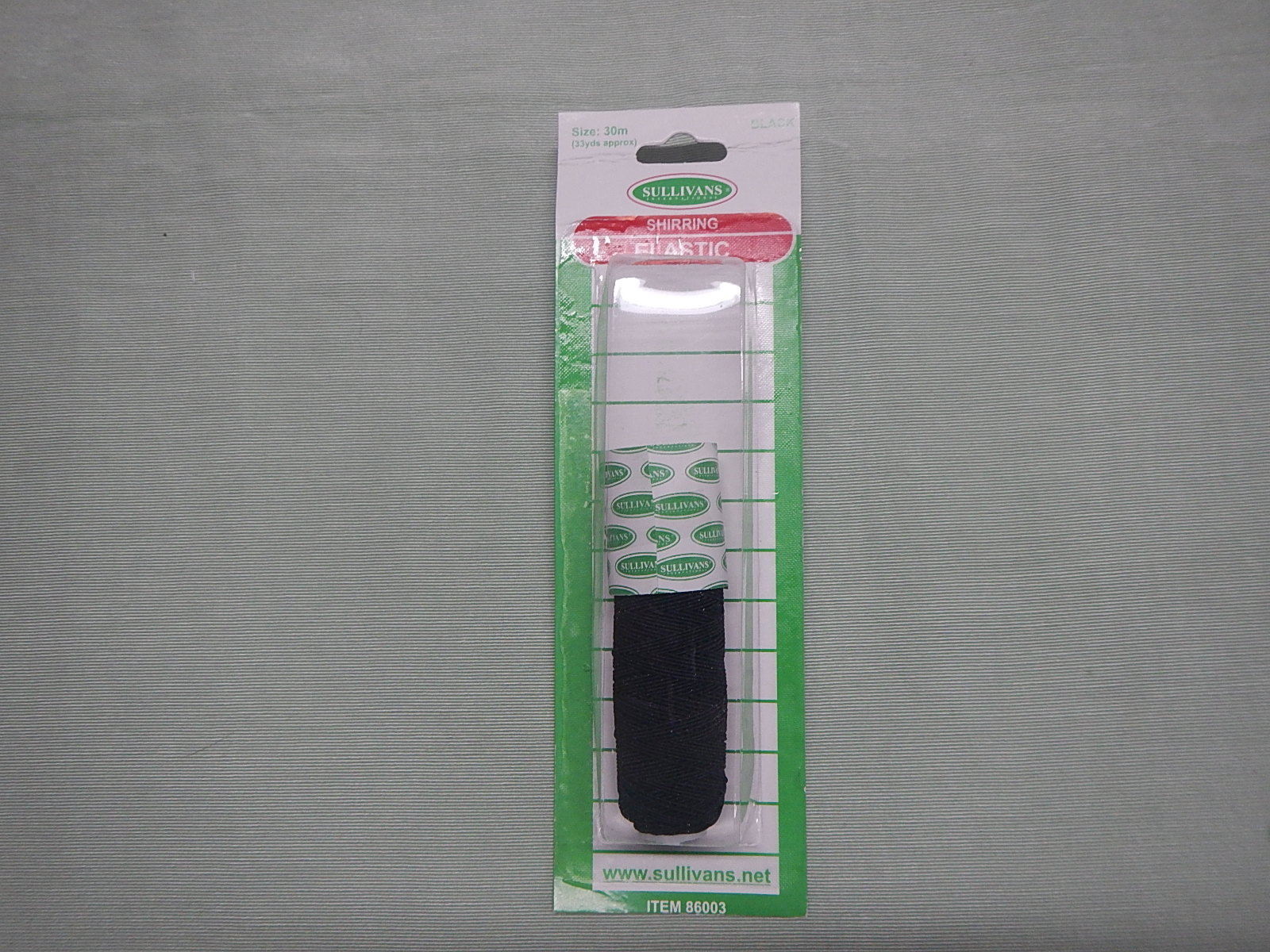 Elastic Black Shirring 30 meters