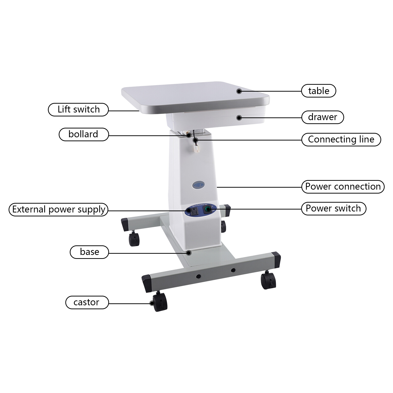 Electric Motorized Table Adjustable Table For Slit Lamp Ophthalmic Instrument