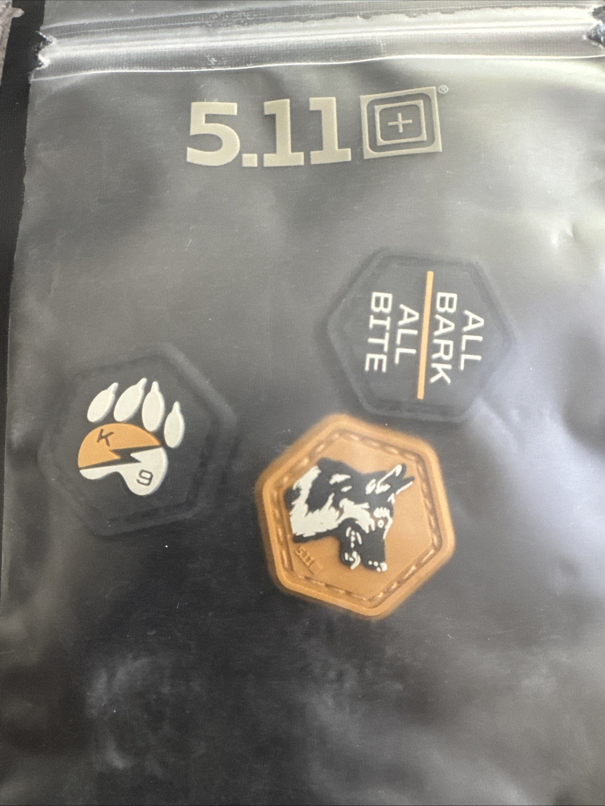 5.11 Tactical All Bark All Bite K9 Hex Patch Gold