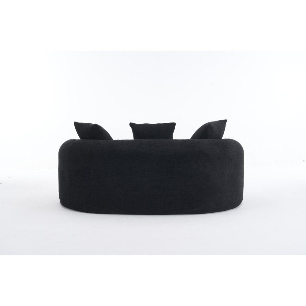 Small Loveseat Sofa 65\" L for Small Spaces w/ Chenille & Compressed Foam