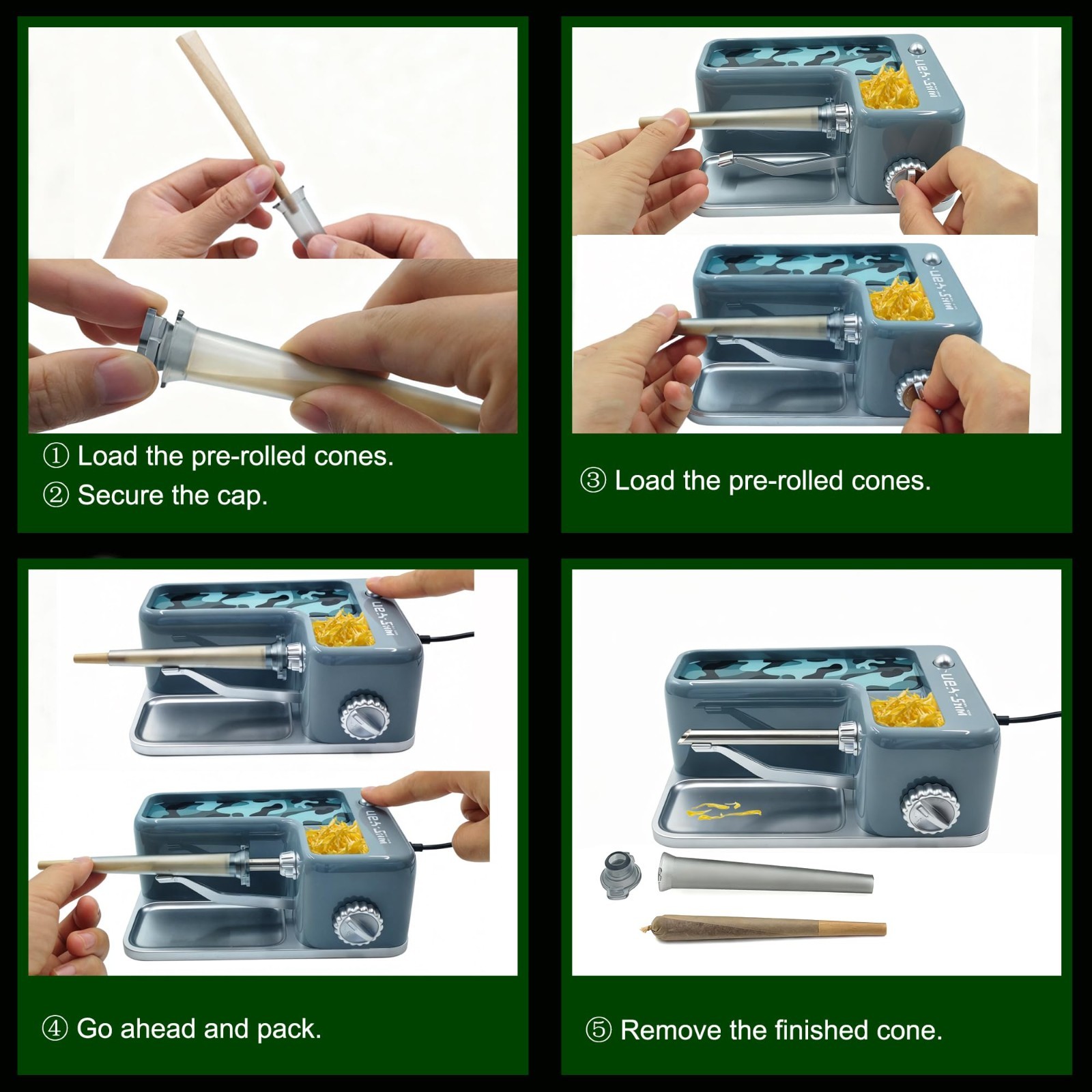 Automatic Electric Cigarette Rolling Machine - King Size & 1¼, Adjustable Firmne