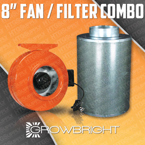 8" CARBON FILTER FAN COMBO inline odor scrubber 590 cfm