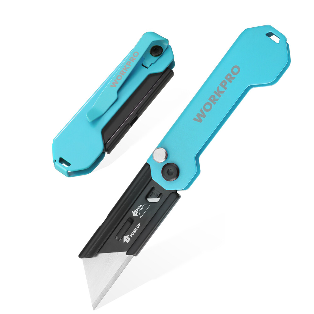 WORKPRO Folding Utility Knife Mini Box Cutter Quick Change Blade EDC Razor Knife
