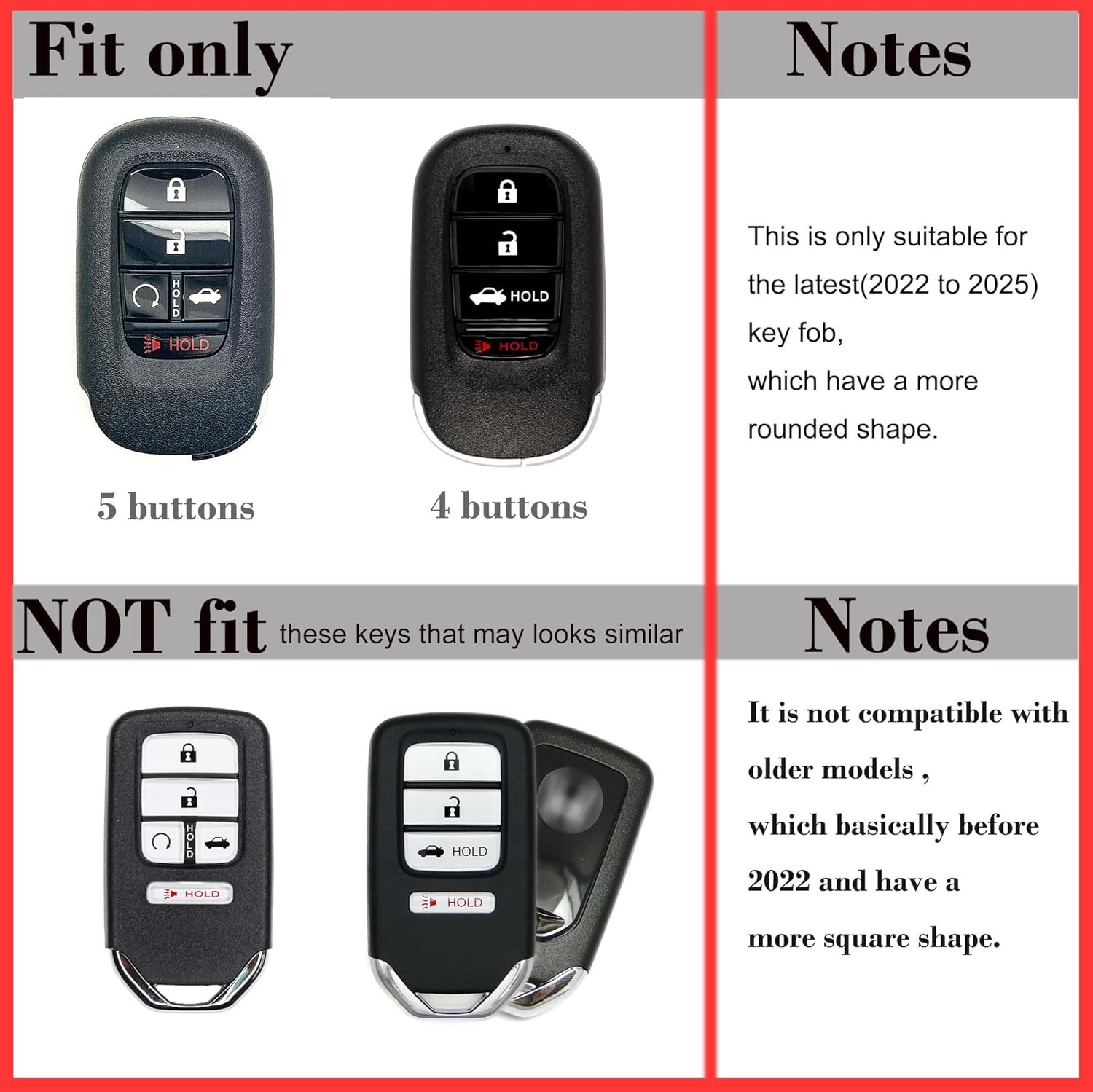 Silicone Keyless Entry Remote Control Key Fob Cover Case Protector Black+Gray