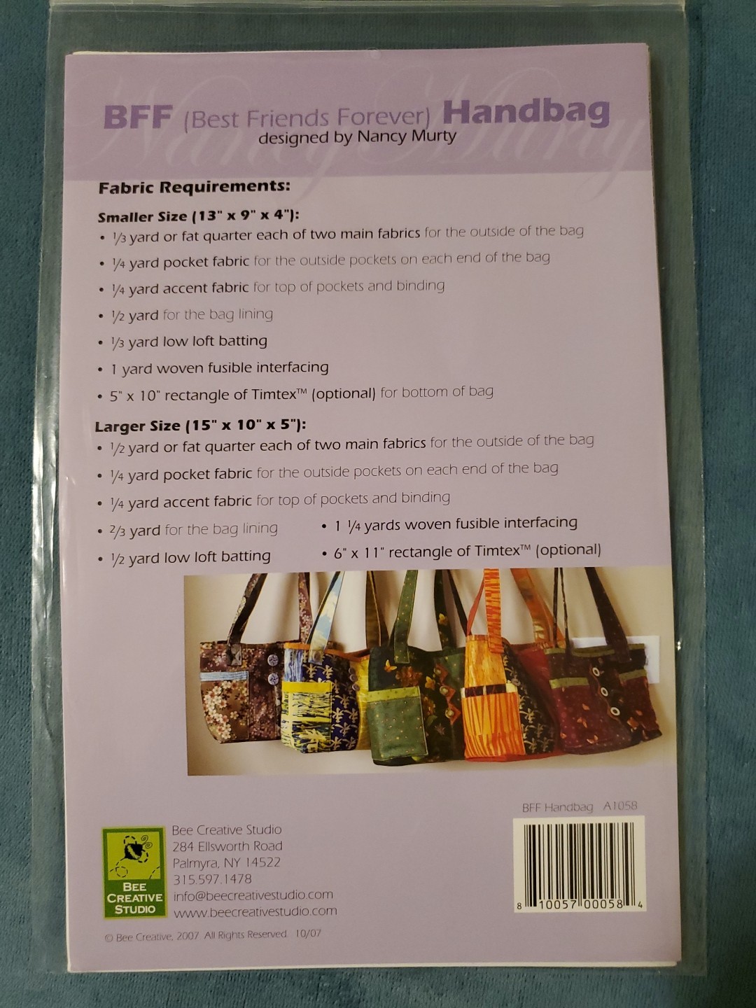 BFF HANDBAG Quilting Pattern Bee Creative Studio
