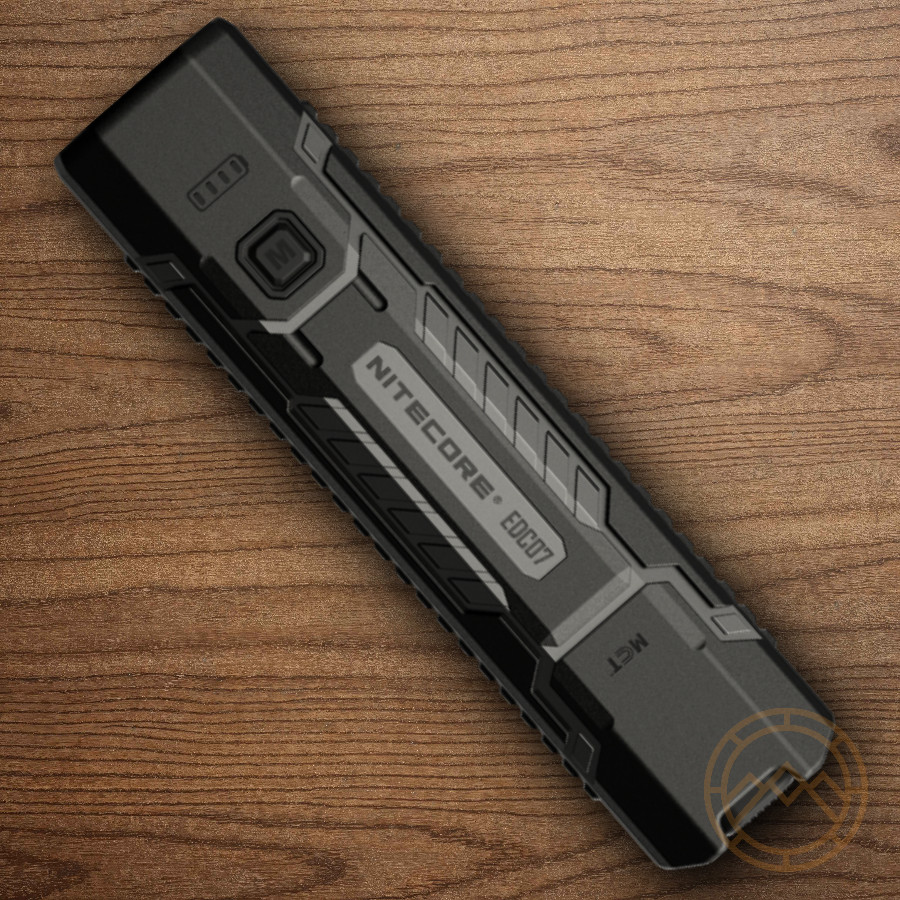 Nitecore EDC07 Flashlight Black Rechargeable Strobe SOS Resists Water/Impact