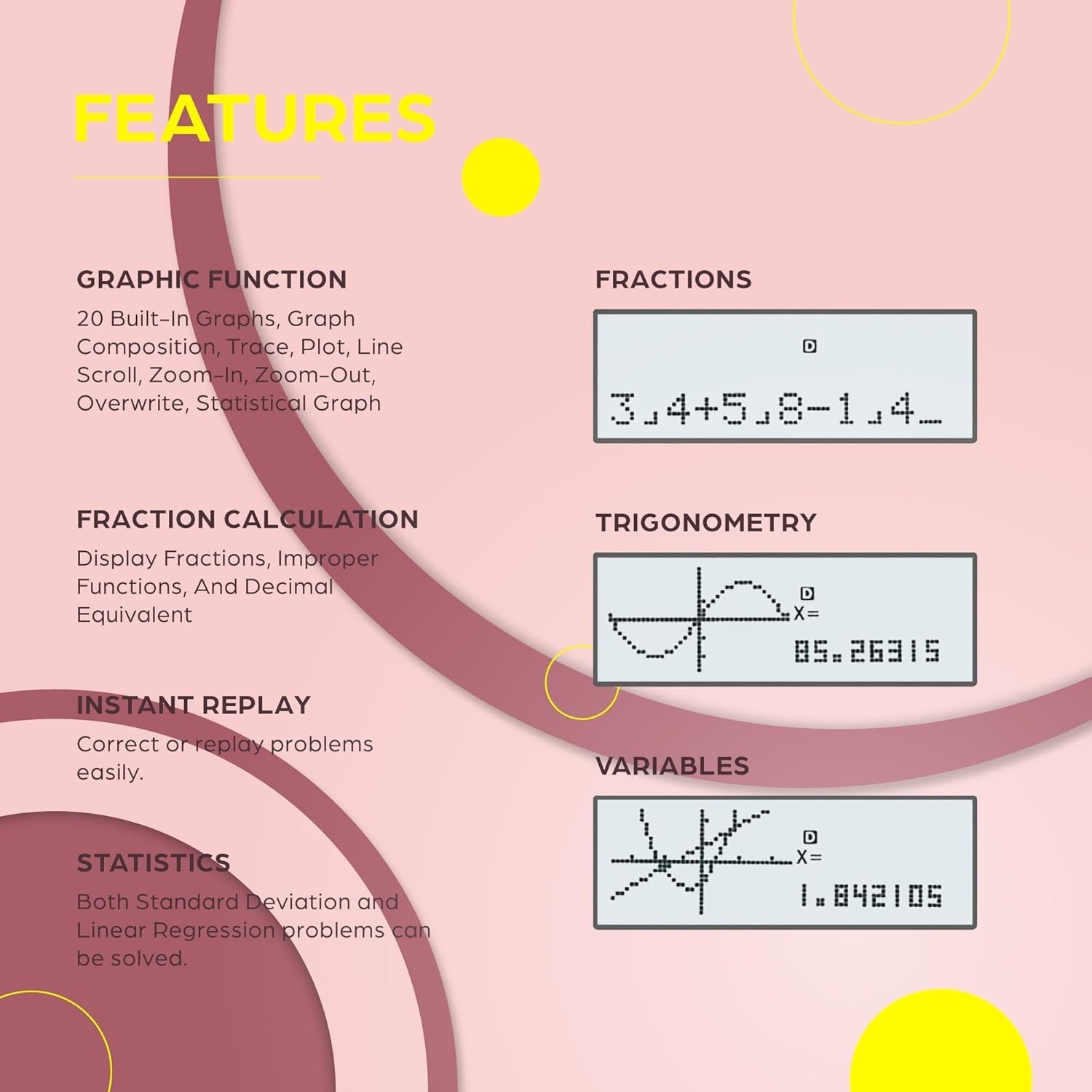TOVO TS-259 Graphing Calculator | 360 Functions, Large LCD & Intuitive Interface